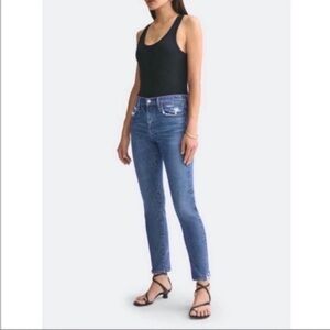 Women's Mid Blue Slim Straight Jeans